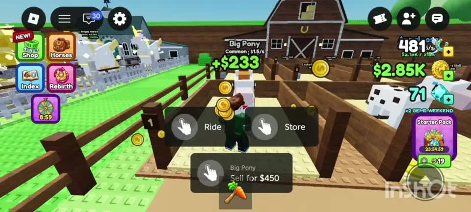 Cash collection indicators at ranch stalls